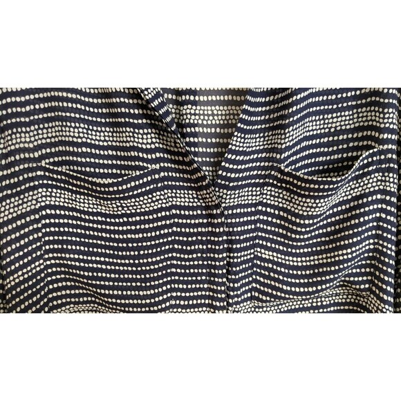 CLOTH & STONE Navy/White Dotted 100% Rayon Button-Up Long Sleeve Shirt Small - Picture 4 of 11